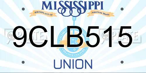 9CLB515 Mississippi License Plate