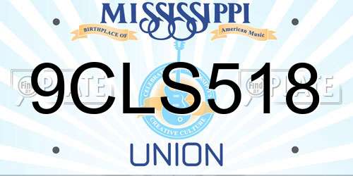 9CLS518 Mississippi License Plate