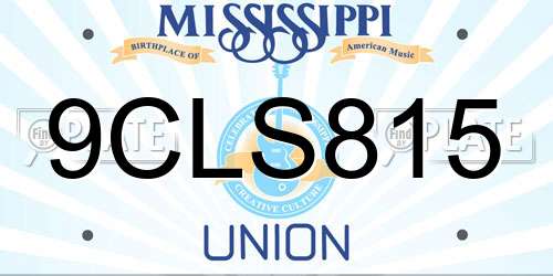 9CLS815 Mississippi License Plate
