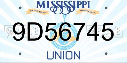 9D56745 Mississippi License Plate