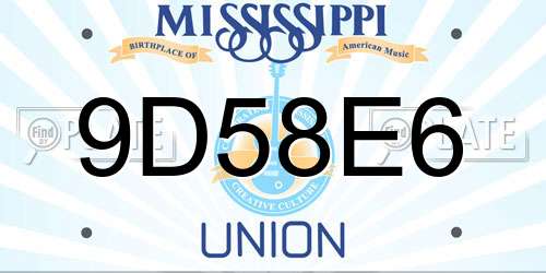 9D58E6 Mississippi License Plate