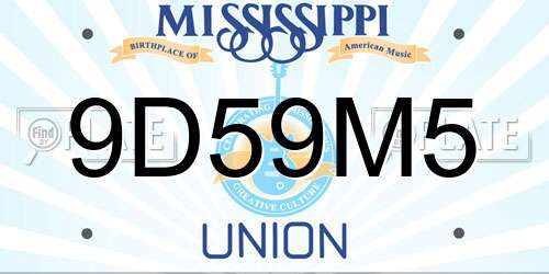 9D59M5 Mississippi License Plate