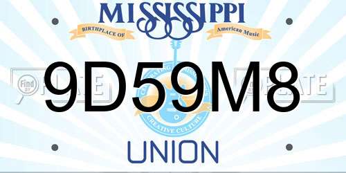 9D59M8 Mississippi License Plate