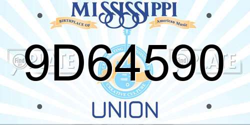9D64590 Mississippi License Plate