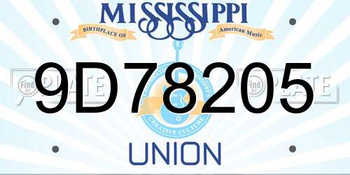 9D78205 Mississippi License Plate