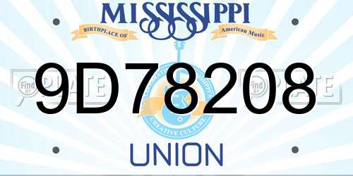 9D78208 Mississippi License Plate