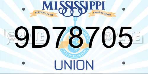 9D78705 Mississippi License Plate
