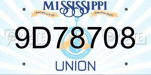 9D78708 Mississippi License Plate