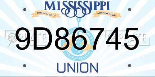 9D86745 Mississippi License Plate