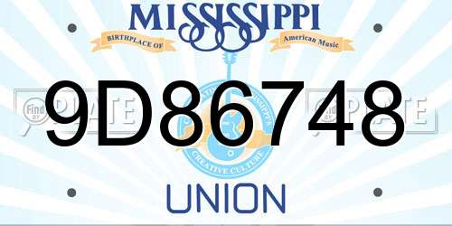 9D86748 Mississippi License Plate