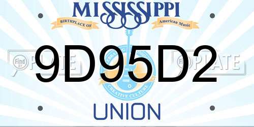 9D95D2 Mississippi License Plate