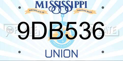 9DB536 Mississippi License Plate