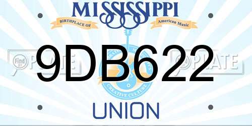 9DB622 Mississippi License Plate
