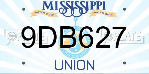 9DB627 Mississippi License Plate