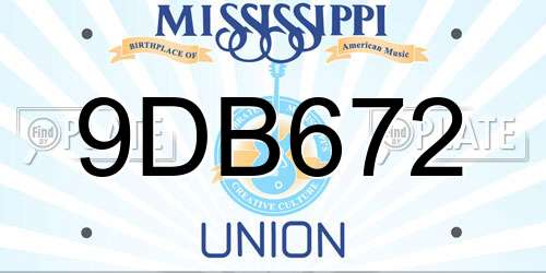 9DB672 Mississippi License Plate