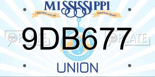 9DB677 Mississippi License Plate