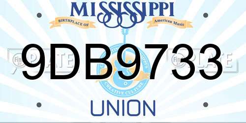 9DB9733 Mississippi License Plate