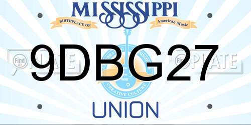 9DBG27 Mississippi License Plate