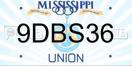 9DBS36 Mississippi License Plate