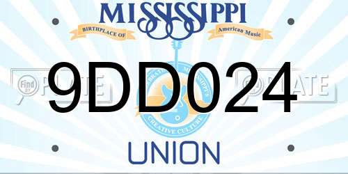 9DD024 Mississippi License Plate