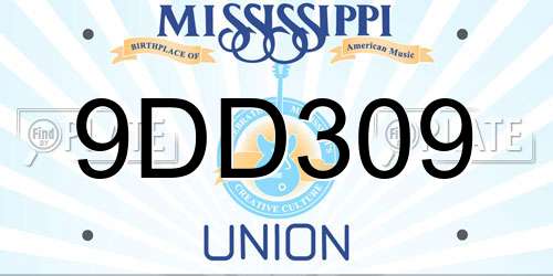 9DD309 Mississippi License Plate