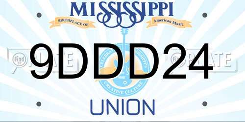 9DDD24 Mississippi License Plate