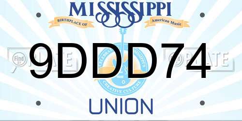 9DDD74 Mississippi License Plate