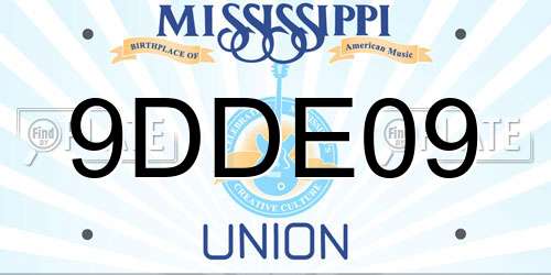 9DDE09 Mississippi License Plate