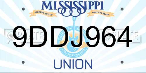 9DDJ964 Mississippi License Plate
