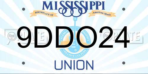 9DDO24 Mississippi License Plate