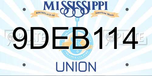 9DEB114 Mississippi License Plate