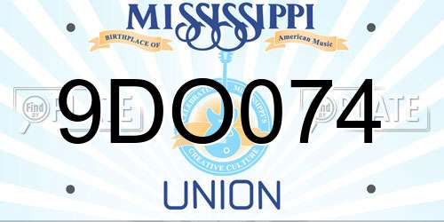 9DO074 Mississippi License Plate