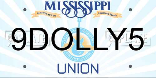 9DOLLY5 Mississippi License Plate