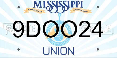 9DOO24 Mississippi License Plate