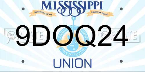 9DOQ24 Mississippi License Plate