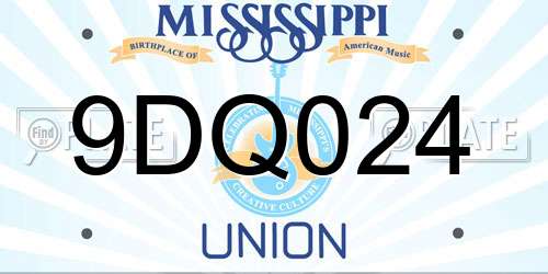 9DQ024 Mississippi License Plate