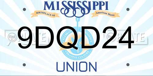 9DQD24 Mississippi License Plate