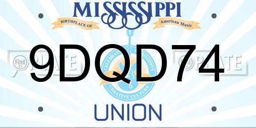 9DQD74 Mississippi License Plate