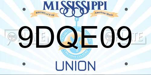 9DQE09 Mississippi License Plate