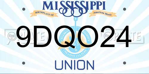 9DQO24 Mississippi License Plate