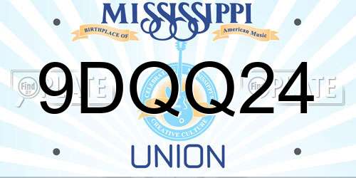 9DQQ24 Mississippi License Plate