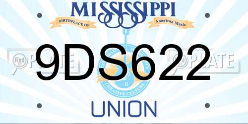 9DS622 Mississippi License Plate