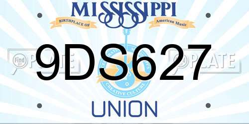 9DS627 Mississippi License Plate