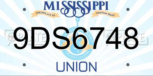9DS6748 Mississippi License Plate