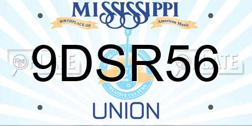 9DSR56 Mississippi License Plate