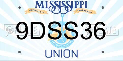 9DSS36 Mississippi License Plate