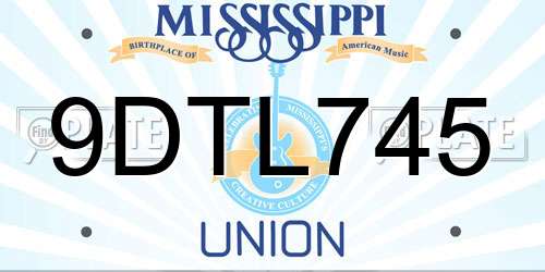 9DTL745 Mississippi License Plate