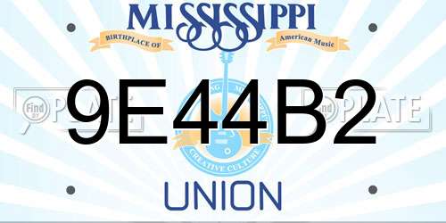 9E44B2 Mississippi License Plate