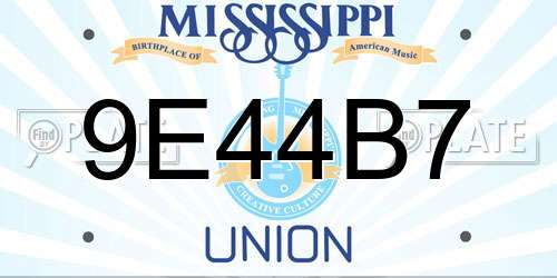 9E44B7 Mississippi License Plate