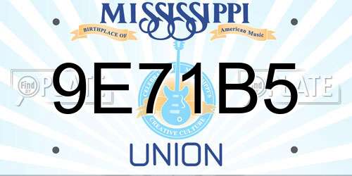 9E71B5 Mississippi License Plate